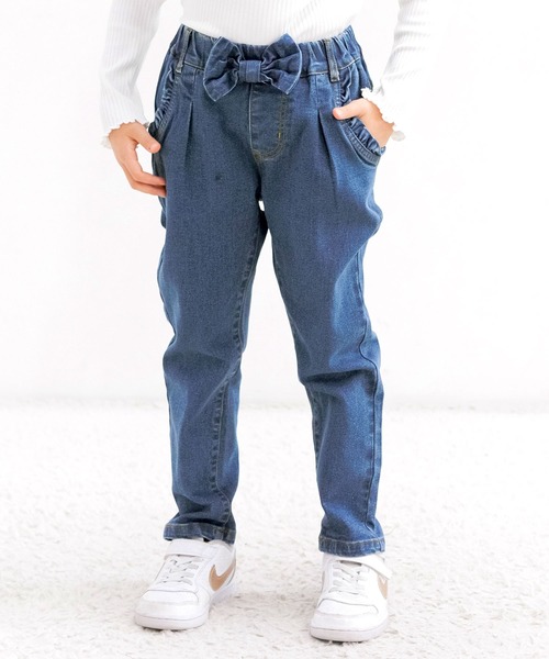 Bee des Bee（ビーデスビー）の「リボン付きデニムパンツ（デニムパンツ・キッズ・インディゴブルー・130cm/140cm/150cm/120cm/110cm/100cm）」の7枚目の写真