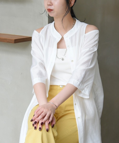 sango（sango）の「型開きチュニックシャツ（シャツ/ブラウス・レディース・オフホワイト/イエロー系その他・FREE）」の6枚目の写真