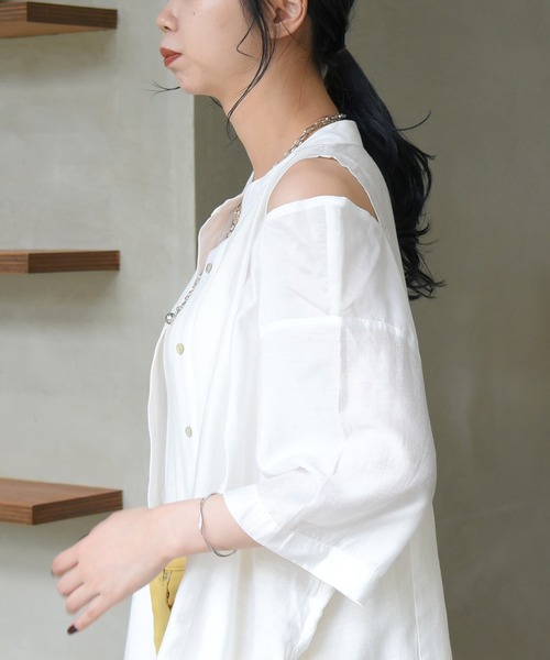 sango（sango）の「型開きチュニックシャツ（シャツ/ブラウス・レディース・オフホワイト/イエロー系その他・FREE）」の10枚目の写真