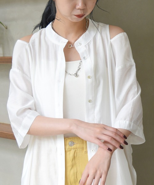 sango（sango）の「型開きチュニックシャツ（シャツ/ブラウス・レディース・オフホワイト/イエロー系その他・FREE）」の11枚目の写真