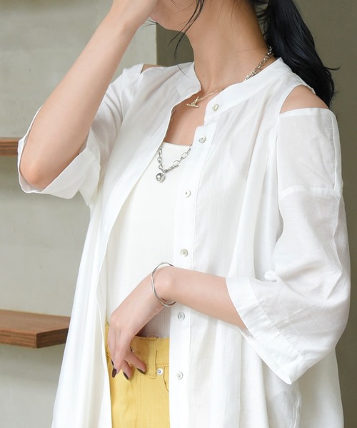 sango（sango）の「型開きチュニックシャツ（シャツ/ブラウス・レディース・オフホワイト/イエロー系その他・FREE）」の12枚目の写真