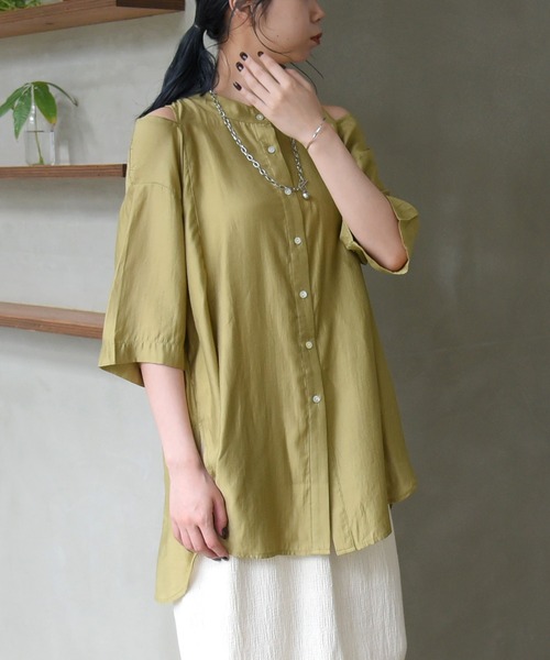 sango（sango）の「型開きチュニックシャツ（シャツ/ブラウス・レディース・オフホワイト/イエロー系その他・FREE）」の18枚目の写真