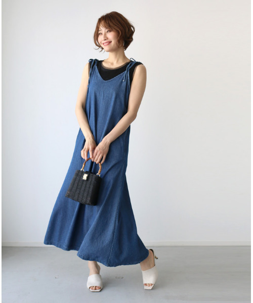 見せて着る裾チュールロングインナー（タンクトップ）｜Ehre