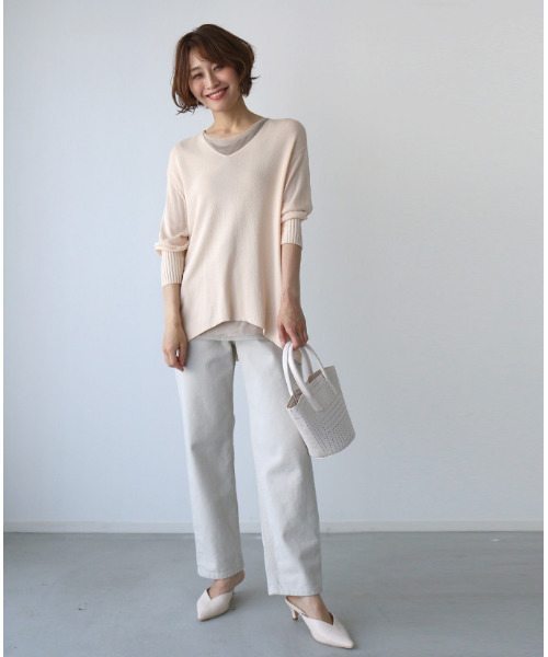 見せて着る裾チュールロングインナー（タンクトップ）｜Ehre