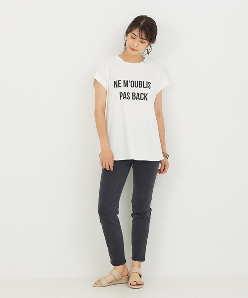 abahouse mavie（アバハウスマヴィ）の「フレンチオーバーロゴＴシャツ（Tシャツ/カットソー・レディース・ホワイト/チャコールグレー/ダークオレンジ・フリー）」の13枚目の写真