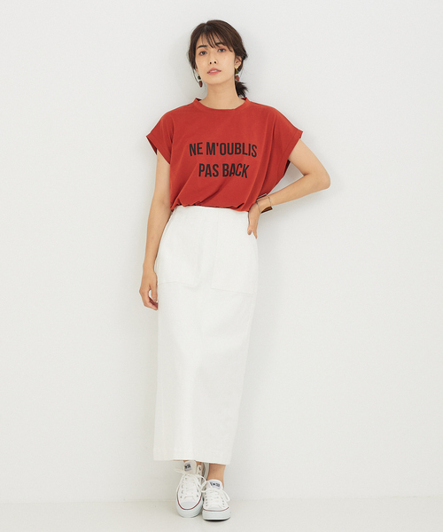 abahouse mavie（アバハウスマヴィ）の「フレンチオーバーロゴＴシャツ（Tシャツ/カットソー・レディース・ホワイト/チャコールグレー/ダークオレンジ・フリー）」の20枚目の写真