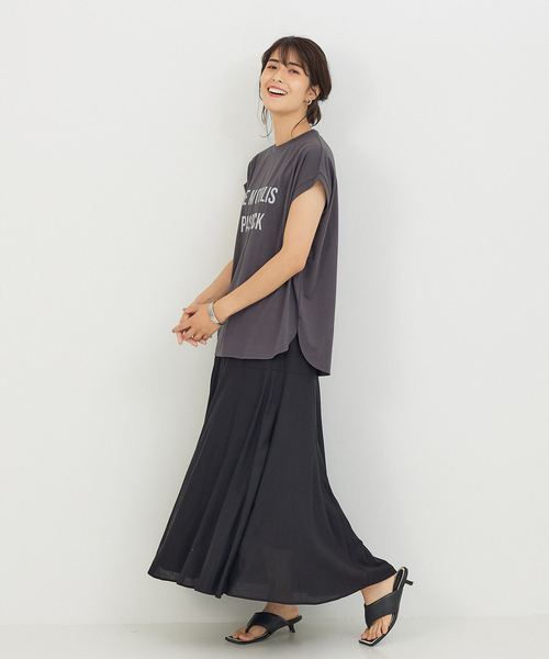 abahouse mavie（アバハウスマヴィ）の「フレンチオーバーロゴＴシャツ（Tシャツ/カットソー・レディース・ホワイト/チャコールグレー/ダークオレンジ・フリー）」の9枚目の写真