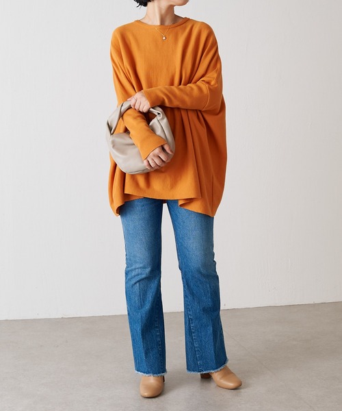 BEARDSLEY（ビアズリー）の「Cotton BIGニット（ニット/セーター・レディース・ダークグレー/ベージュ/グリーン/オレンジ・FREE）」の5枚目の写真