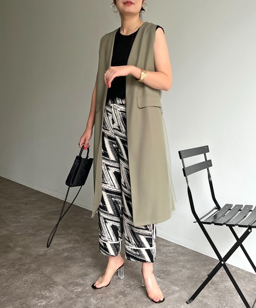 prose verse（プロズヴェール）の「《WEB限定》幾何柄パイピングラインパンツ（その他パンツ・レディース・オフホワイト・ﾌﾘ-）」の13枚目の写真