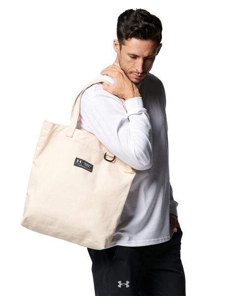 UNDER ARMOUR（アンダーアーマー）の「UAキャンバス トートバッグ（トレーニング/メンズ/レディース）（ショルダーバッグ・レディース・ブラック/ホワイト・ONESIZE）」の6枚目の写真