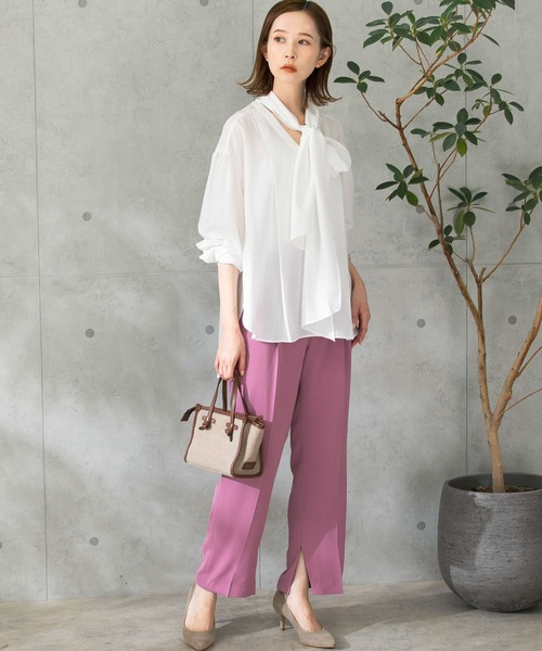 URBAN RESEARCH ROSSO（アーバンリサーチロッソ）の「ウォッシャブルインサイドスリットイージーパンツ（その他パンツ・レディース・ベージュ/ピンク/グリーン系その他・FREE）」の7枚目の写真