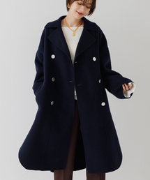 Rouge vif | ショートビーバーリバーコート(ピーコート)