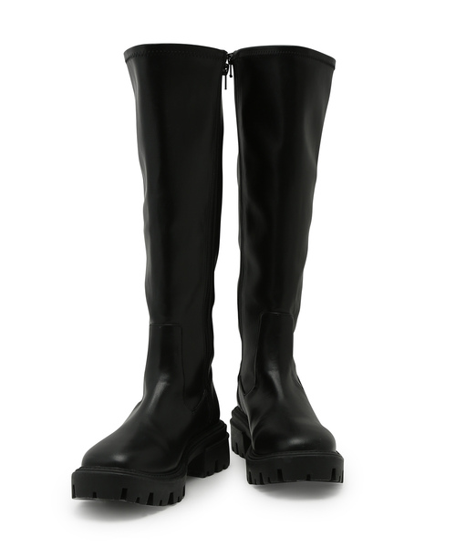 Juze（ジュゼ）の「ボリュームソールストレッチロングブーツ（ブーツ・レディース・ベージュ系その他2/ブラック・M/L/S）」の13枚目の写真