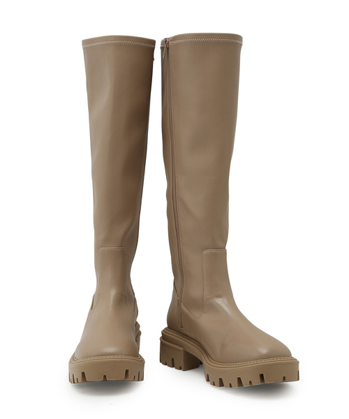 Juze（ジュゼ）の「ボリュームソールストレッチロングブーツ（ブーツ・レディース・ベージュ系その他2/ブラック・M/L/S）」の14枚目の写真