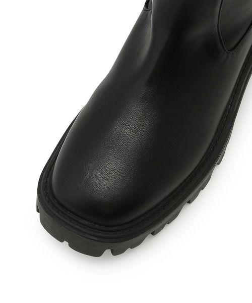 Juze（ジュゼ）の「ボリュームソールストレッチロングブーツ（ブーツ・レディース・ベージュ系その他2/ブラック・M/L/S）」の7枚目の写真