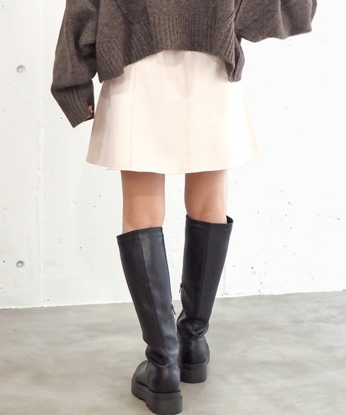 tiptop（ティップトップ）の「【2サイズ展開】ハイウエストスカパン【web限定Sサイズあり】（スカート・レディース・ブラック/アイボリー/チャコールグレー・S/M）」の6枚目の写真