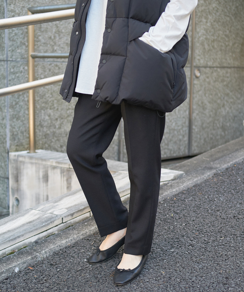 Spick & Span(スピックアンドスパン)の「PL/WO ギャバ テーパードパンツ(スラックス・レディース・ブラック/ベージュ/ピンク/アイボリー・40/38/36/34)」の13枚目の写真