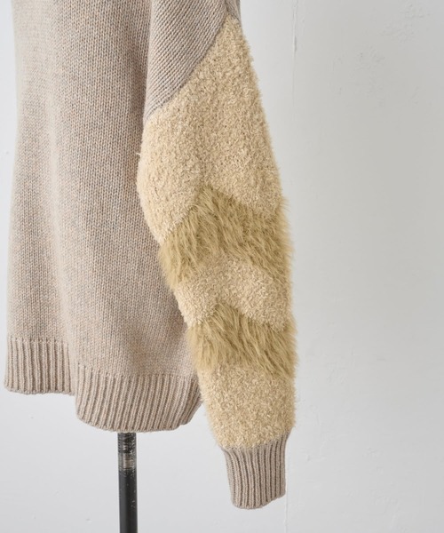 美品 BEARDSLEY ビアズリー カラーMIXヤーンプルオーバー ニット