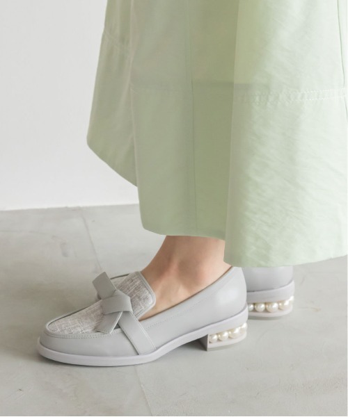 RANDA（ランダ）の「パールヒールローファーシューズ（ローファー・レディース・ブラック/アイボリー/グレー・M/L/S/LL）」の4枚目の写真