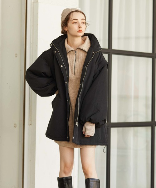 archives（アルシーヴ）の「ハーフｚｉｐ畦ニットミニワンピース（ワンピース・レディース・アイボリー/ブラウン/ベージュ/オレンジ・MEDIUM）」の15枚目の写真