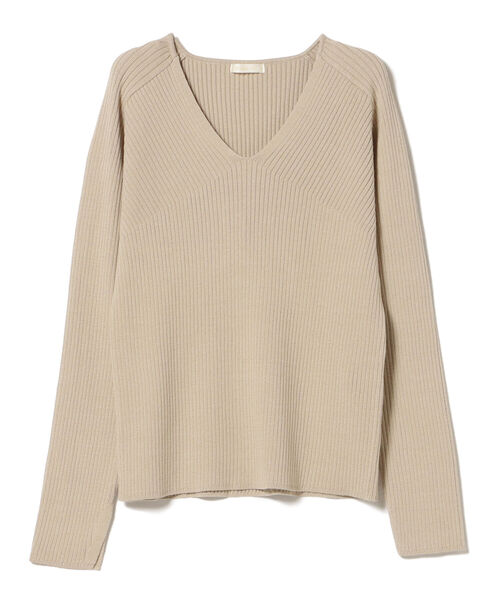 BEAMS HEART(ビームスハート)の「BEAMS HEART / Vネック リブプルオーバー(ニット/セーター・レディース・ブルー/ブラック/ベージュ・FREE)」の22枚目の写真