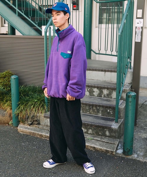 ブラックオーバーサイズフリーススウェット one size ラックス オーバーサイズ クルーネック / LUX OVERSIZED CREW