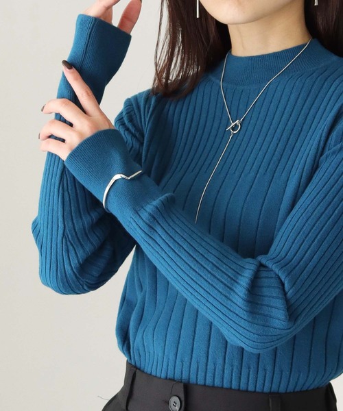 cheriella(シェリエラ)の「【cheriella】WEB限定ランダムリブプチハイネックニット新色追加 WEB LIMITED RANDOM RIB PETIT HIGH-NECK KNIT NEW COLOR(ニット/セーター・レディース・オフホワイト/パープル/レッド/ブラウン/ブラック/イエロー/ブルー/杢グレー・M)」の5枚目の写真