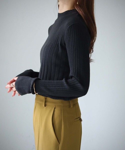 cheriella(シェリエラ)の「【cheriella】WEB限定ランダムリブプチハイネックニット新色追加 WEB LIMITED RANDOM RIB PETIT HIGH-NECK KNIT NEW COLOR(ニット/セーター・レディース・オフホワイト/パープル/レッド/ブラウン/ブラック/イエロー/ブルー/杢グレー・M)」の20枚目の写真