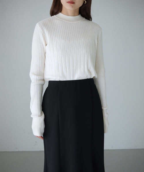 cheriella(シェリエラ)の「【cheriella】WEB限定ランダムリブプチハイネックニット新色追加 WEB LIMITED RANDOM RIB PETIT HIGH-NECK KNIT NEW COLOR(ニット/セーター・レディース・オフホワイト/パープル/レッド/ブラウン/ブラック/イエロー/ブルー/杢グレー・M)」の19枚目の写真