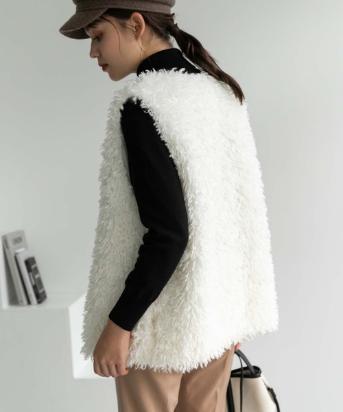 Edit Sheen(エディットシーン)の「プチハイネックトップス(ニット/セーター・レディース・ブラック/アイボリー/ホワイト×ブラック/オレンジ/グリーン/イエロー・M)」の9枚目の写真