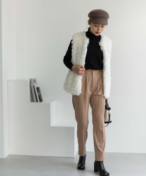 Edit Sheen(エディットシーン)の「プチハイネックトップス(ニット/セーター・レディース・ブラック/アイボリー/ホワイト×ブラック/オレンジ/グリーン/イエロー・M)」の11枚目の写真