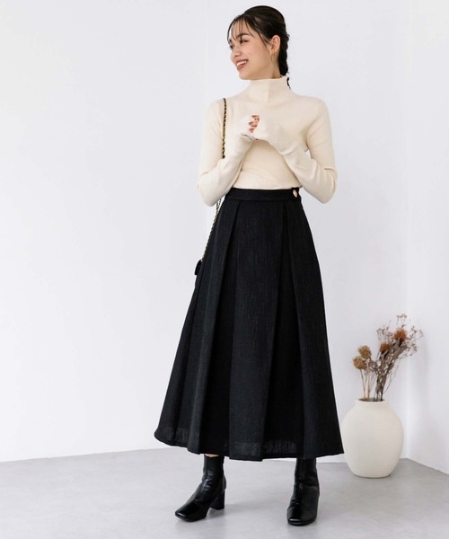 Edit Sheen(エディットシーン)の「プチハイネックトップス(ニット/セーター・レディース・ブラック/アイボリー/ホワイト×ブラック/オレンジ/グリーン/イエロー・M)」の18枚目の写真