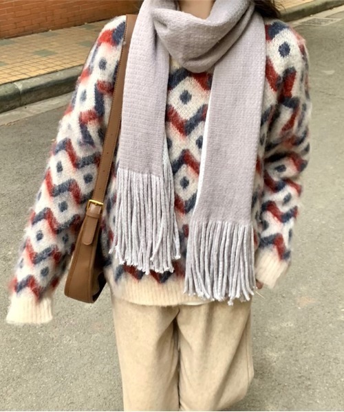 yuue' ( wear )（ユーイ）の「大判カラーマフラー（マフラー・レディース・グレー/グリーン/ベージュ・FREE）」の2枚目の写真