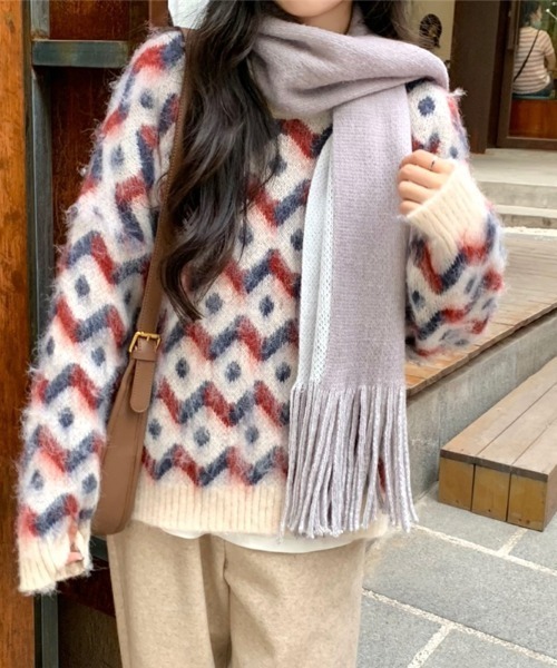 yuue' ( wear )（ユーイ）の「大判カラーマフラー（マフラー・レディース・グレー/グリーン/ベージュ・FREE）」の5枚目の写真