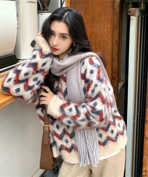 yuue' ( wear )（ユーイ）の「大判カラーマフラー（マフラー・レディース・グレー/グリーン/ベージュ・FREE）」の15枚目の写真