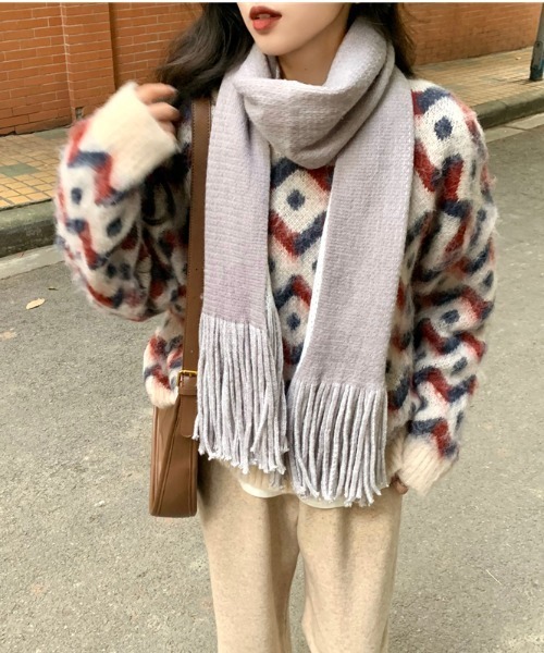 yuue' ( wear )（ユーイ）の「大判カラーマフラー（マフラー・レディース・グレー/グリーン/ベージュ・FREE）」の17枚目の写真