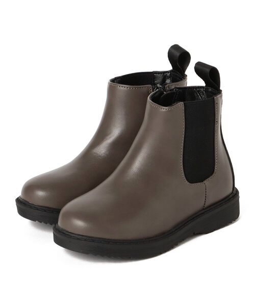 BEAMS mini（ビームスミニ）の「BEAMS mini / フェイクレザー サイドゴアブーツ（16～19cm）（ブーツ・キッズ・ブラック/チャコールグレー・19/17/18/16）」の6枚目の写真