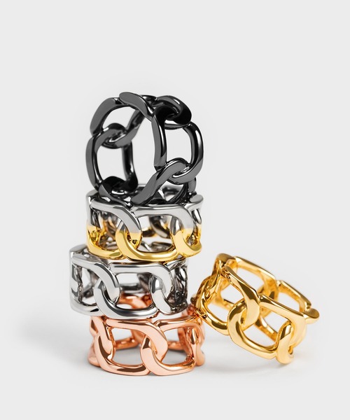 CHARLES & KEITH（チャールズ & キース）の「Gabine ガビーヌ チェーンリンクリング（リング・レディース・ゴールド系その他/ゴールド/ブラック/マルチ/シルバー・M/S）」の11枚目の写真