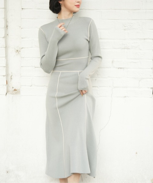 配色パイピングニットワンピース Tシャツ カットソー Free S Mart フリーズマート のファッション通販 Zozotown