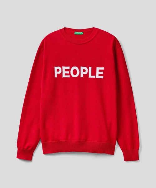 BENETTON (UNITED COLORS OF BENETTON)（ベネトンユナイテッドカラーズオブベネトン）の「フロントロゴクルーネックコットンニット・セーター（ニット/セーター・メンズ・ネイビー/レッド/グレー/グリーン・MEDIUM/SMALL/LARGE/X-SMALL）」の16枚目の写真