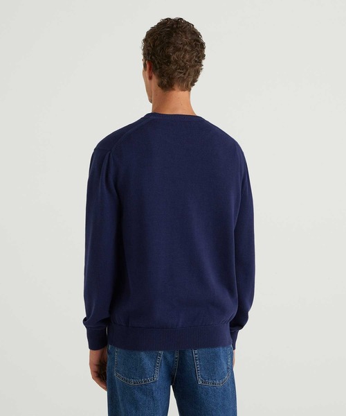 BENETTON (UNITED COLORS OF BENETTON)（ベネトンユナイテッドカラーズオブベネトン）の「フロントロゴクルーネックコットンニット・セーター（ニット/セーター・メンズ・ネイビー/レッド/グレー/グリーン・MEDIUM/SMALL/LARGE/X-SMALL）」の19枚目の写真