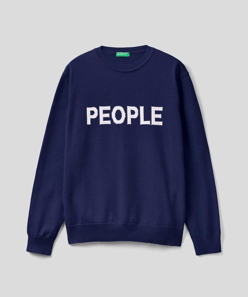 BENETTON (UNITED COLORS OF BENETTON)（ベネトンユナイテッドカラーズオブベネトン）の「フロントロゴクルーネックコットンニット・セーター（ニット/セーター・メンズ・ネイビー/レッド/グレー/グリーン・MEDIUM/SMALL/LARGE/X-SMALL）」の20枚目の写真