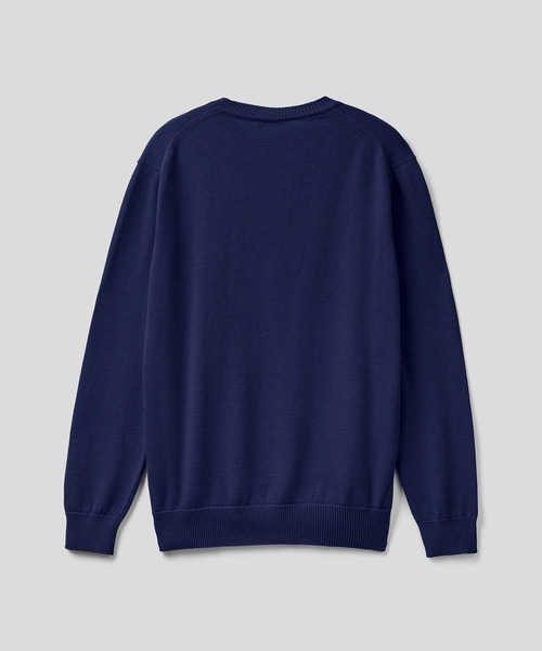 BENETTON (UNITED COLORS OF BENETTON)（ベネトンユナイテッドカラーズオブベネトン）の「フロントロゴクルーネックコットンニット・セーター（ニット/セーター・メンズ・ネイビー/レッド/グレー/グリーン・MEDIUM/SMALL/LARGE/X-SMALL）」の5枚目の写真