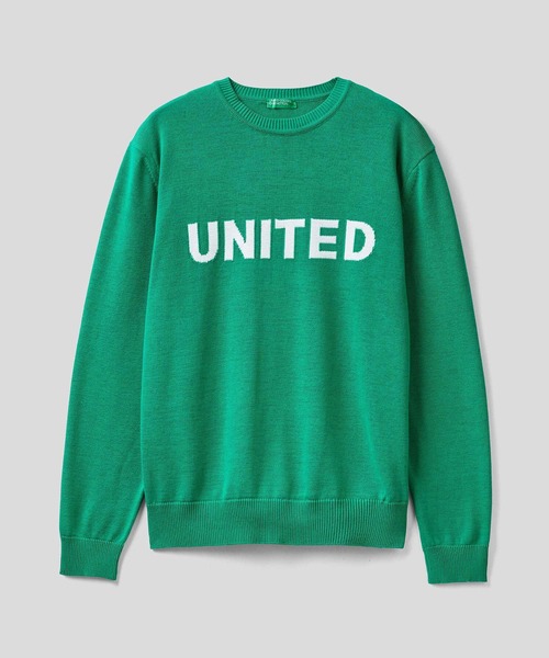 BENETTON (UNITED COLORS OF BENETTON)（ベネトンユナイテッドカラーズオブベネトン）の「フロントロゴクルーネックコットンニット・セーター（ニット/セーター・メンズ・ネイビー/レッド/グレー/グリーン・MEDIUM/SMALL/LARGE/X-SMALL）」の12枚目の写真