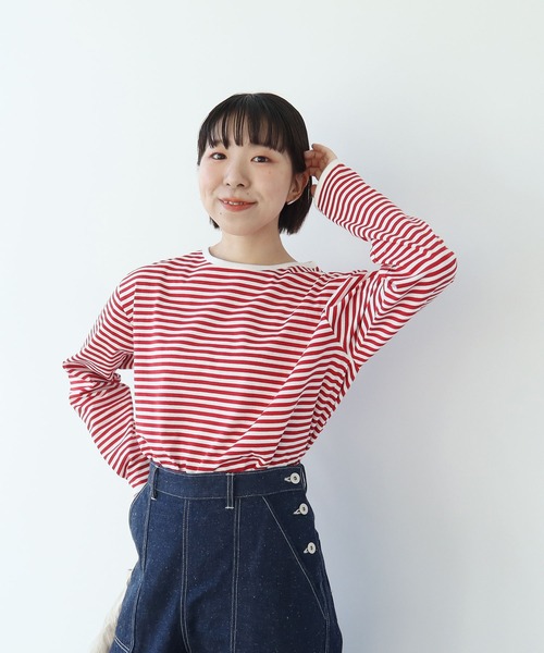 ボーダー配色バインダー カットソー（Tシャツ/カットソー）｜PAR