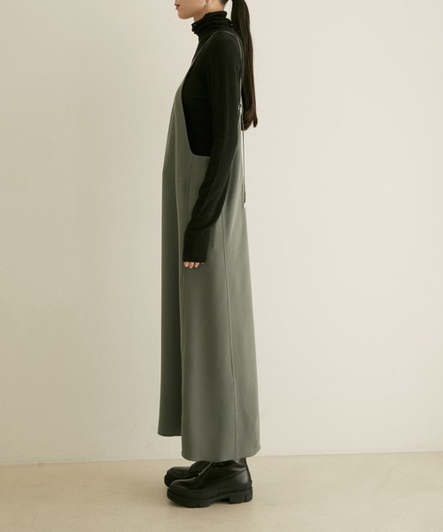 SALON adam et rope'（サロン アダム エ ロペ）の「アメリカンスリーブキャミワンピース（ワンピース・レディース・スミクロ/カーキ・FREE）」の9枚目の写真