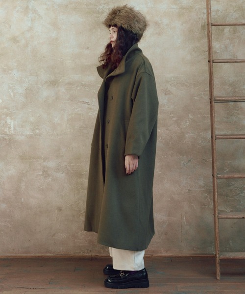 manana suerte（マニャーナスエルテ）の「SPECIAL EDITION スタンドカラー2WAYコート（ステンカラーコート・レディース・カーキ/ブラック・FREE/2）」の9枚目の写真