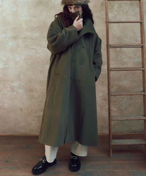 manana suerte（マニャーナスエルテ）の「SPECIAL EDITION スタンドカラー2WAYコート（ステンカラーコート・レディース・カーキ/ブラック・FREE/2）」の11枚目の写真