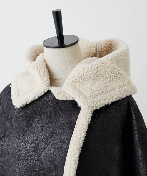 【MONTE REGGI(モンテレッジ)】ボアカラーロングジャケット ear PAPILLONNER（イアパピヨネ）の「【MONTE REGGI(モンテレッジ