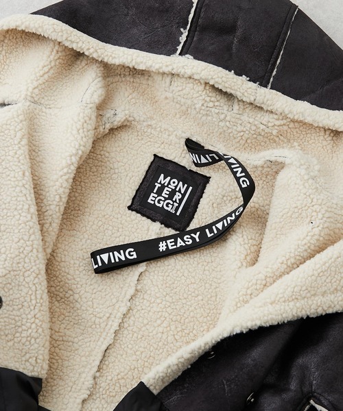 【MONTE REGGI(モンテレッジ)】ボアカラーロングジャケット ear PAPILLONNER（イアパピヨネ）の「【MONTE REGGI(モンテレッジ